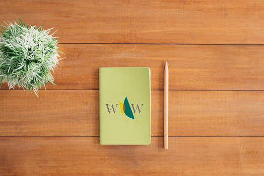 notebook book with logo